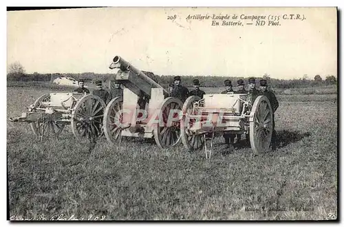 Ansichtskarte AK Militaria Artillerie lourde de campagne En batterie