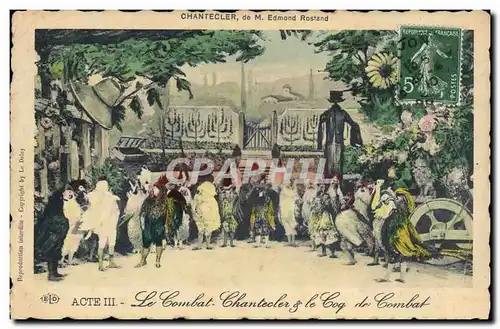 Cartes postales Edmond Rostand Chantecler et le coq de combat Le combat
