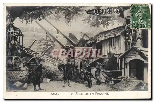 Cartes postales Edmond Rostand Chantecler Le soir de la faisane