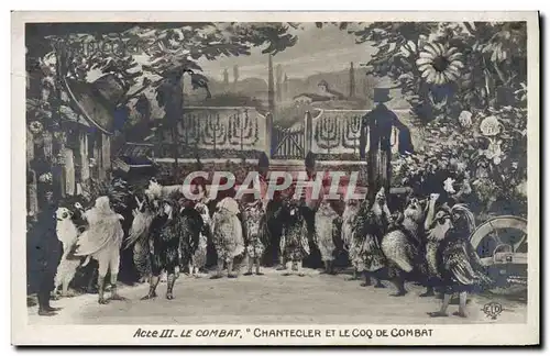 Cartes postales Edmond Rostand Chantecler et le coq de combat
