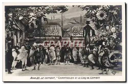Cartes postales Edmond Rostand Chantecler et le coq de combat