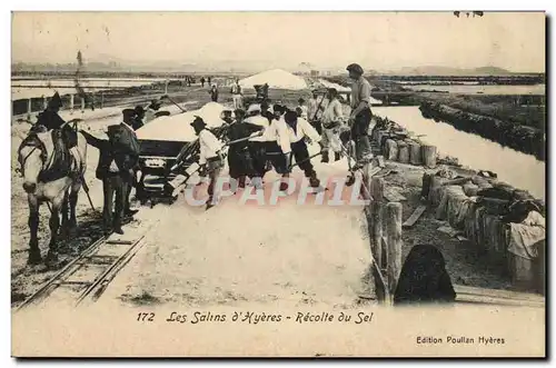 Cartes postales Folklore Marais Salants Les Salins d&#39Hyeres Recolte de sel