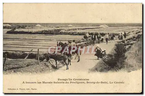 Cartes postales Folklore Marais Salants Presqu&#39ile Croisicaise A travers les marais salants du Pouliguen Bour