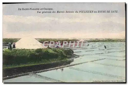 Cartes postales Folklore Marais Salants De St Nazaire au Croizic Croisic Vue generale des marais salants du Poul