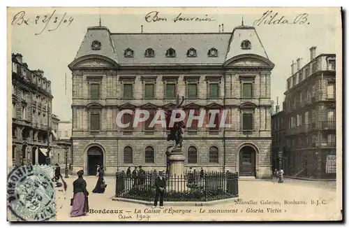 Cartes postales Banque Caisse d&#39Epargne Le monument Gloria Victis Bordeaux