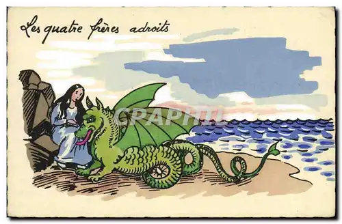 Cartes postales Fantaisie Illustrateur Les quatre freres adroits Dragon