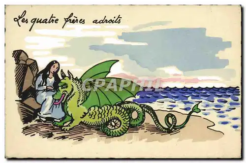 Cartes postales Fantaisie Illustrateur Les quatre freres adroits Dragon