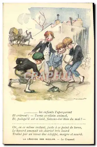 Ansichtskarte AK Fantaisie Illustrateur Poulbot Victor Hugo La Legende des Siecles Le crapaud Grenouille