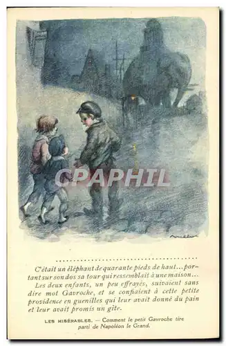 Cartes postales Fantaisie Illustrateur Poulbot Victor Hugo Les Miserables Gavroche