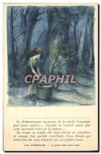 Ansichtskarte AK Fantaisie Illustrateur Poulbot Victor Hugo Les Miserables La petite fille toute seule