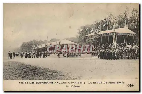 Cartes postales Visite des souverains anglais a Paris Le revue de Printemps Les trbunes