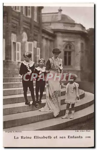 Cartes postales La reine Elisabeth et ses enfants