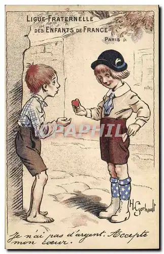 Cartes postales Fantaisie Illustrateur Ligue Fraternelle des Enfants de France Gerhault