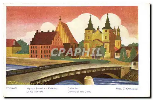 Ansichtskarte AK Fantaisie Illustrateur Poznan 30 IX 1929 Exposition generale polonaise Poland Pologne La cathedr