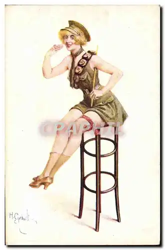 Cartes postales Fantaisie Illustrateur Femme Poupee pour Tommies par Gerbault