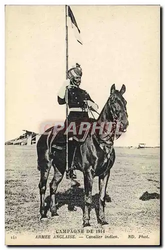 Ansichtskarte AK Militaria Armee anglaise Cavalier indien Cheval