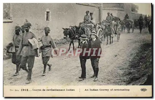 Cartes postales Militaria Convoi de ravitaillement indien