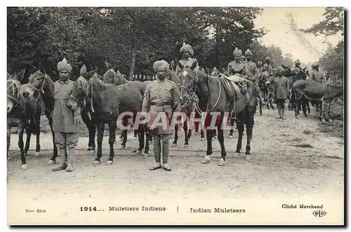 Ansichtskarte AK Militaria Muletiers indiens