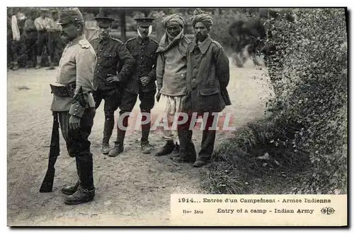 Cartes postales Militaria Entree d&#39un Campement Armee indienne