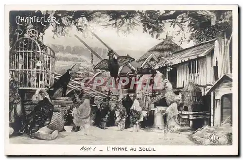 Cartes postales Theatre Rostand Coq Chantecler L&#39hymne au soleil