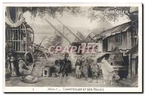 Cartes postales Theatre Rostand Coq Chantecler et ses poules