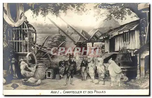 Cartes postales Theatre Rostand Coq Chantecler et ses poules