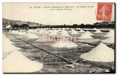 Cartes postales Marais salants Cette Station climatique et balneaire La recolte de sel aux salins de Villeroy