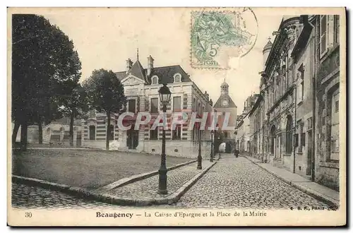 Cartes postales Banque Beaugency La Caisse d&#39Epargne et la place de la Mairie