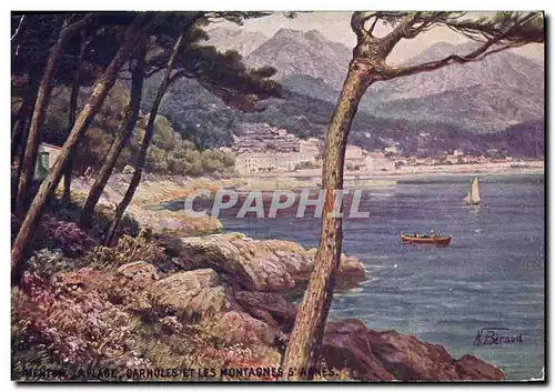 Cartes postales Fantaisie Illustrateur Menton La plage