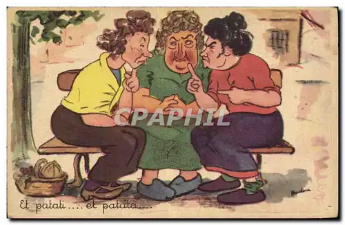 Ansichtskarte AK Fantaisie Illustrateur Femmes Et patati Et patata
