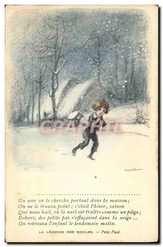 Ansichtskarte AK Fantaisie Illustrateur Poulbot Victor Hugo La legende des siecles Petit Paul