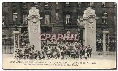 Cartes postales Coronation of King George V and Queen Mary June 22 1912 Buckingham Palace in the Ste Coach