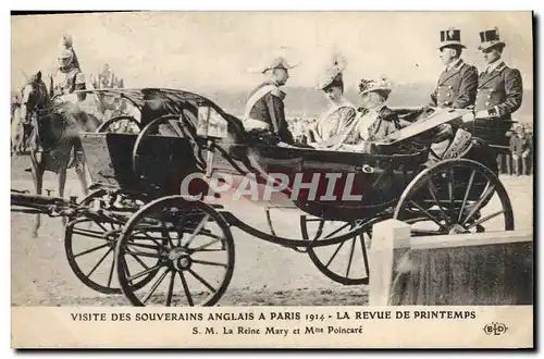 Cartes postales Visite des souverains anglais a Paris 1914 La revue de Printemps SM La Reine Mary et Mme Poincar