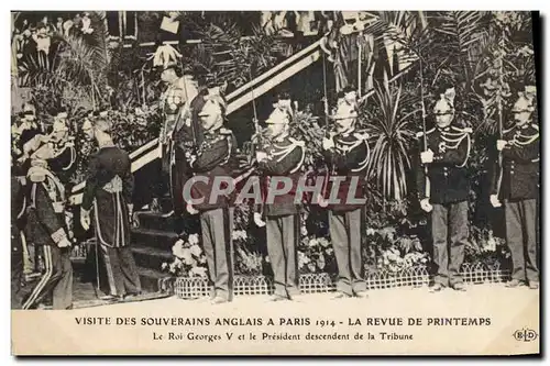 Ansichtskarte AK Visite des souverains anglais a Paris 1914 La revue de Printemps Le Roi Georges V et le Presiden