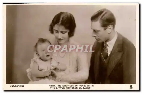 Cartes postales HRH The Duchess of York with the little Princess Elizabeth