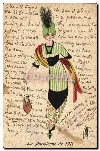 Ansichtskarte AK Fantaisie Illustrateur Femmee La parisienne de 1911