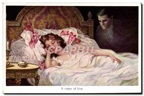 Cartes postales Fantaisie Illustrateur Femme A vision of love