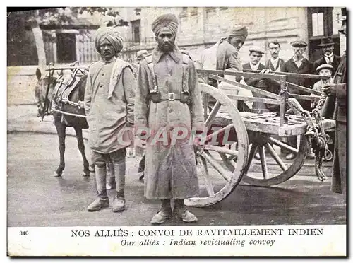 Ansichtskarte AK Militaria Nos allies Convoi de ravitaillement indien