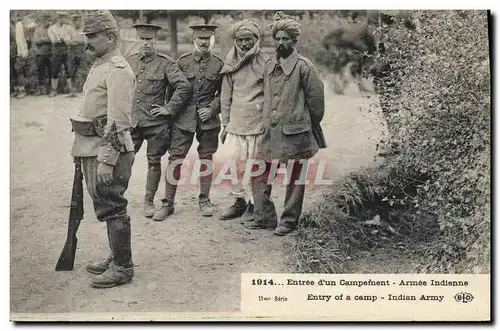 Cartes postales Militaria Entree d&#39un campement Armee indienne