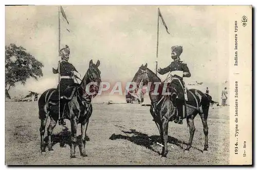 Cartes postales Militaria Types de lanciers indiens