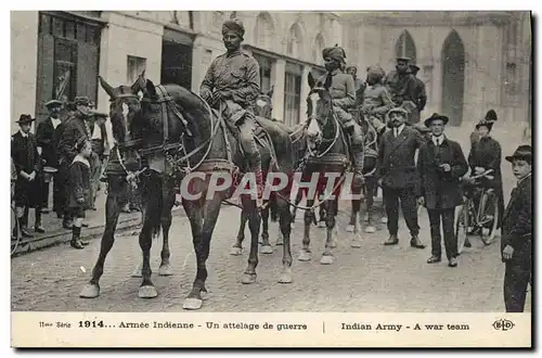 Cartes postales Militaria Armee indienne Un attelage de guerre