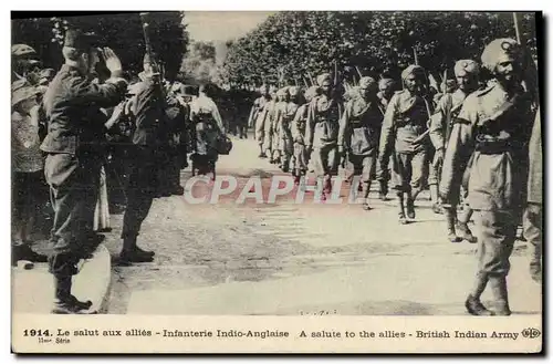 Cartes postales Militaria Le salut aux allies Infanterie Indio Anglaise