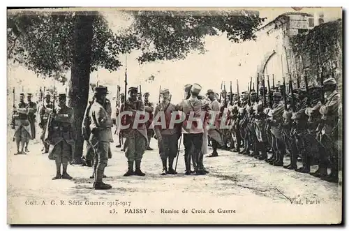 Cartes postales Militaria Paissy Remise de croix de guerre