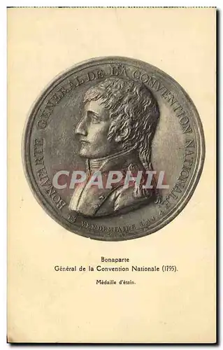 Cartes postales Medaille Bonaparte General de la Convention Nationale 1795 Medaille d&#39etain Napoleon 1er