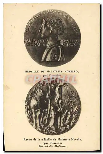 Cartes postales Medaille Malatesta Novello par Pisanello