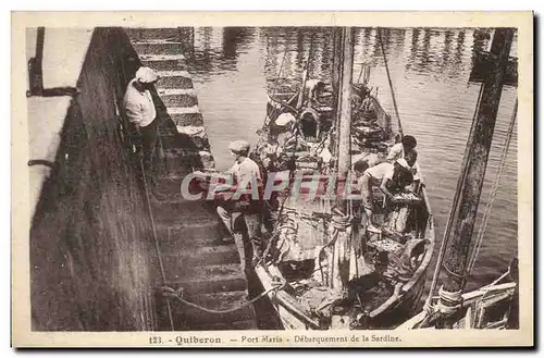 Cartes postales Poisson Poissons Quiberon Port Maria Debarquement de la sardine Peche