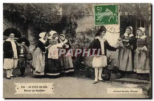 Cartes postales Folklore Marais salants Au pays du Sel Retour du bapteme