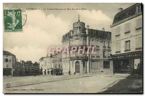Ansichtskarte AK Banque Commercy La Caisse d&#39Epargne et Rue Bas de la Place Pharmacie