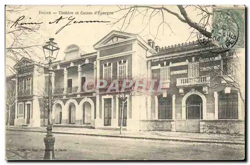 Cartes postales Banque Digne Theatre et Caisse d&#39Epargne