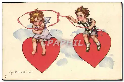 Cartes postales Fantaisie Illustrateur Enfants Coeur